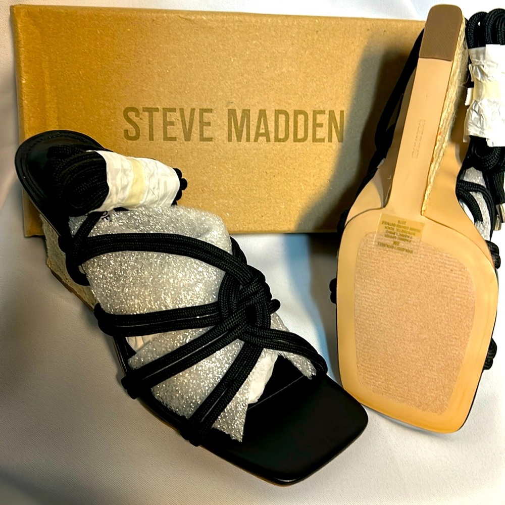 Steve Madden Sandals Idolized Black Wedges